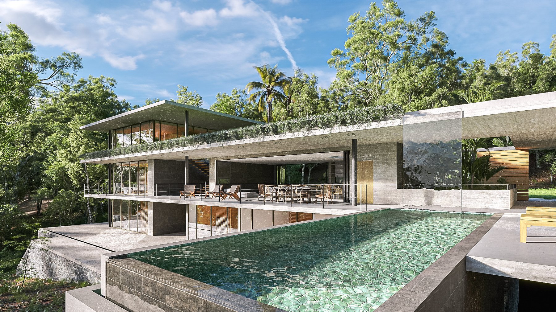 Waterfall House — residential architecture, Osa Peninsula, Costa Rica